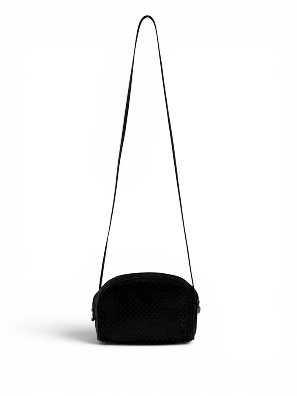 Fendi Vintage Woven Leather Crossbody Bag Black - Picture 10 of 10